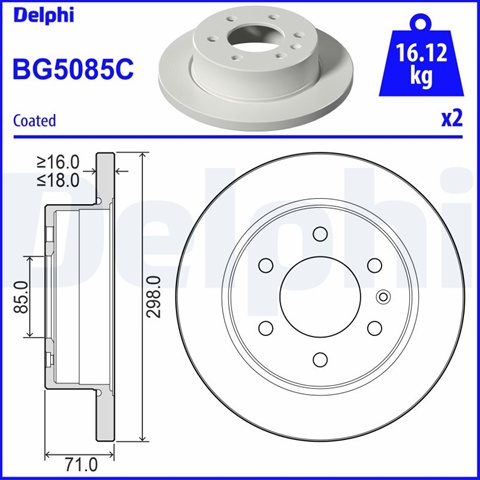 Set Discuri Frana Delphi Mercedes-Benz BG5085C