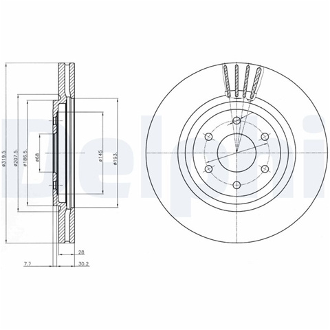 Set Discuri Frana Delphi Nissan BG4176C
