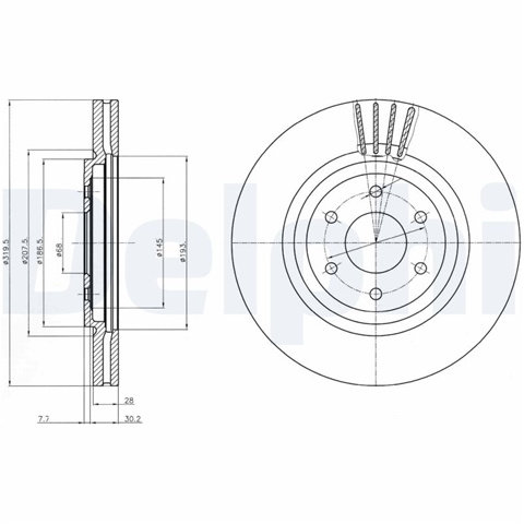 Set Discuri Frana Delphi Nissan BG4176C