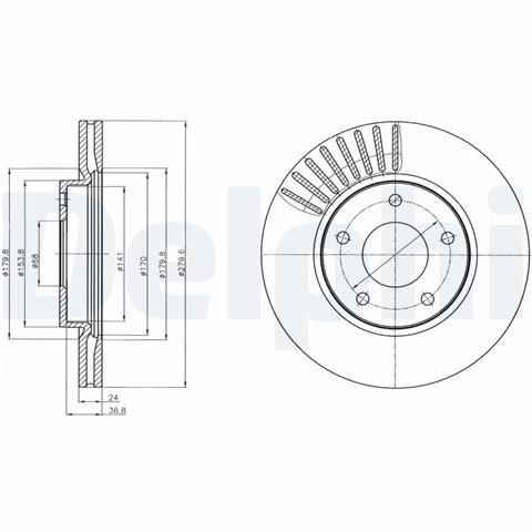 Set Discuri Frana Delphi Nissan BG4282C