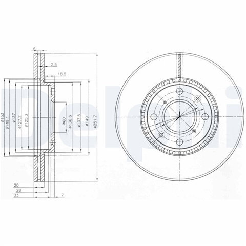 Set Discuri Frana Delphi Opel BG4049C