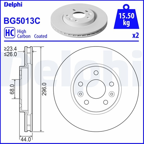 Set Discuri Frana Delphi Renault BG5013C