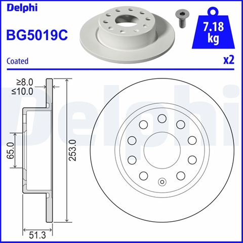 Set Discuri Frana Delphi Seat BG5019C
