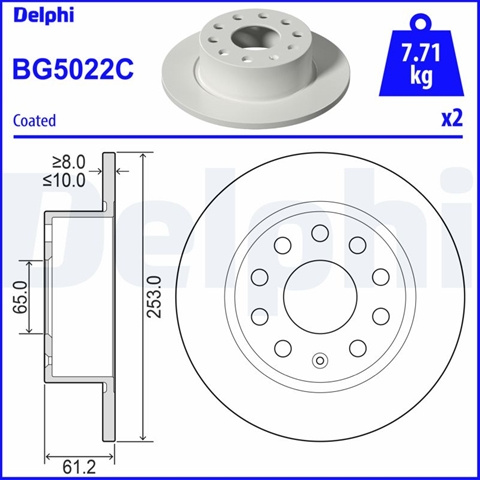 Set Discuri Frana Delphi Skoda BG5022C