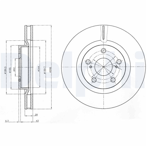 Set Discuri Frana Delphi Toyota BG4114C