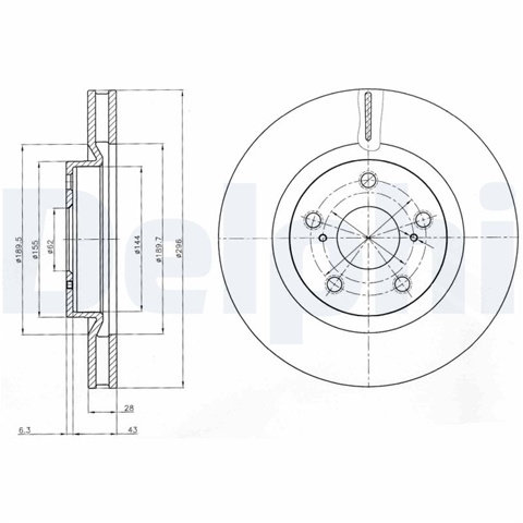 Set Discuri Frana Delphi Toyota BG4114C