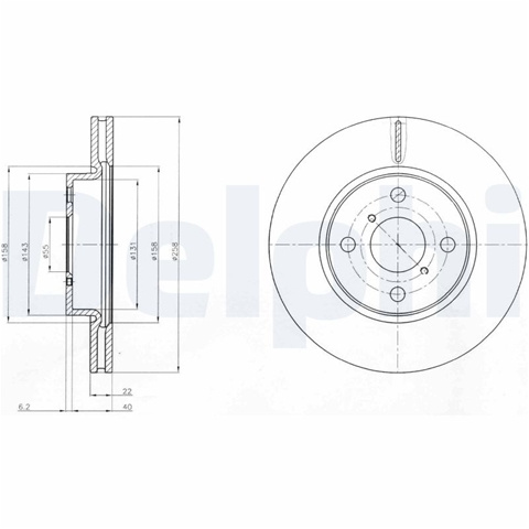 Set Discuri Frana Delphi Toyota BG4116C