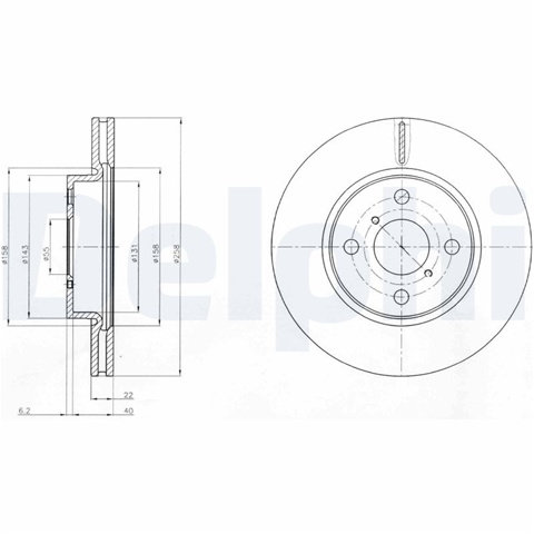 Set Discuri Frana Delphi Toyota BG4116C