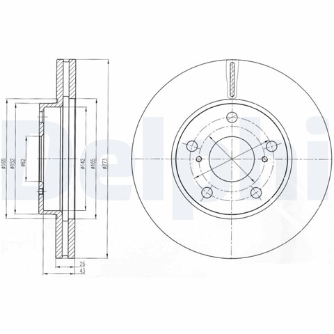 Set Discuri Frana Delphi Toyota BG4234C