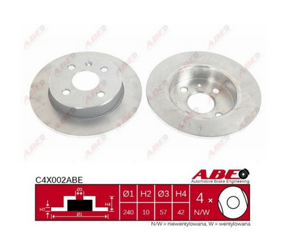 Set Discuri Opel Astra G / Astra H C4X002ABE ( LICHIDARE DE STOC)