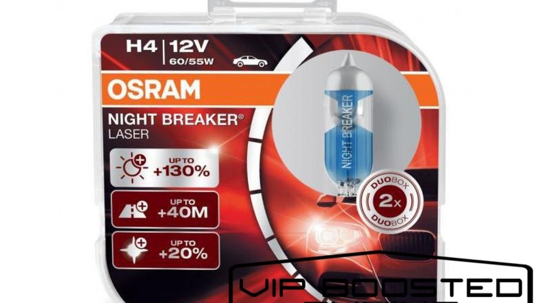 Set doua becuri halogen H4 OSRAM Night Breaker Laser