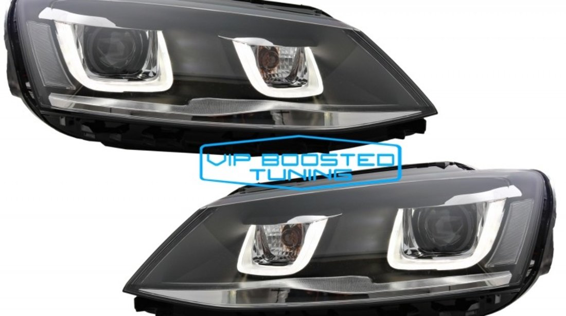 Set faruri 3D LED VW Jetta Mk6 VI (2011-2017) GTI 3D U Design