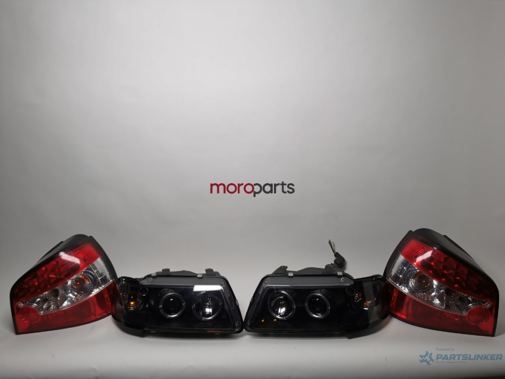Set faruri Angel Eyes Negru plus triple spate AUDI A3 8L1 1996 - 2006 1.8 T AGU, AQA, ARZ, AUM VAG 08.96-08.00 HLAUA38L