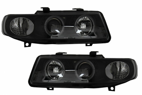 Set Faruri Compatibil Cu Seat Leon 1 / Seat Toledo 2 1999-2004 Angel Eyes Black HLSTL1M1H