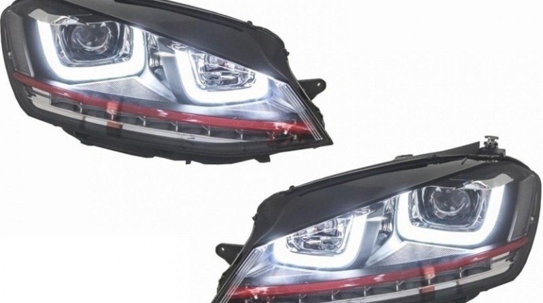 Set Faruri Dreapta + Stanga Am Volkswagen Golf 7 2012→ 3D LED R20 GTI Design HLVWG7GTILED