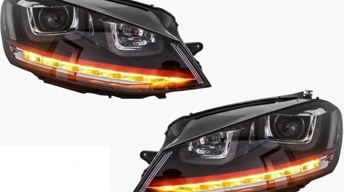 Set Faruri Dreapta + Stanga Am Volkswagen Golf 7 2012→ 3D LED R20 GTI Design HLVWG7GTILED