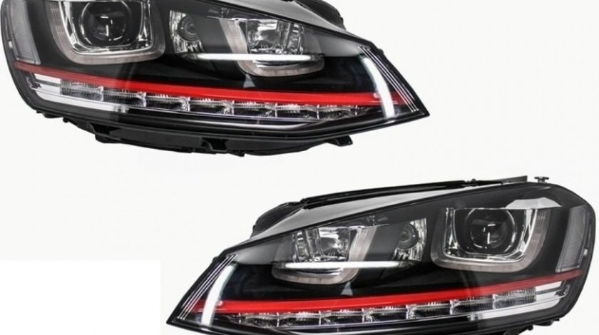 Set Faruri Dreapta + Stanga Am Volkswagen Golf 7 2012→ 3D LED R20 GTI Design HLVWG7GTILED