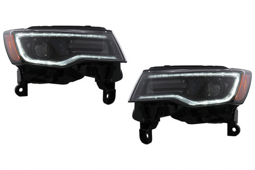 Set Faruri Led Compatibil Cu Jeep Grand Cherokee 4 WK2 Facelift 2014-2020 Semnal Dinamic HLJEGC5KL