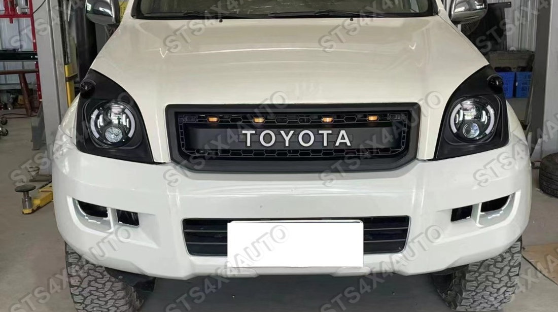 SET FARURI LED CU SEMNALIZARE SI GRILA FATA CU LED TOYOTA LAND CRUISER PRADO FJ120 2003-2009 [SPORT LOOK]