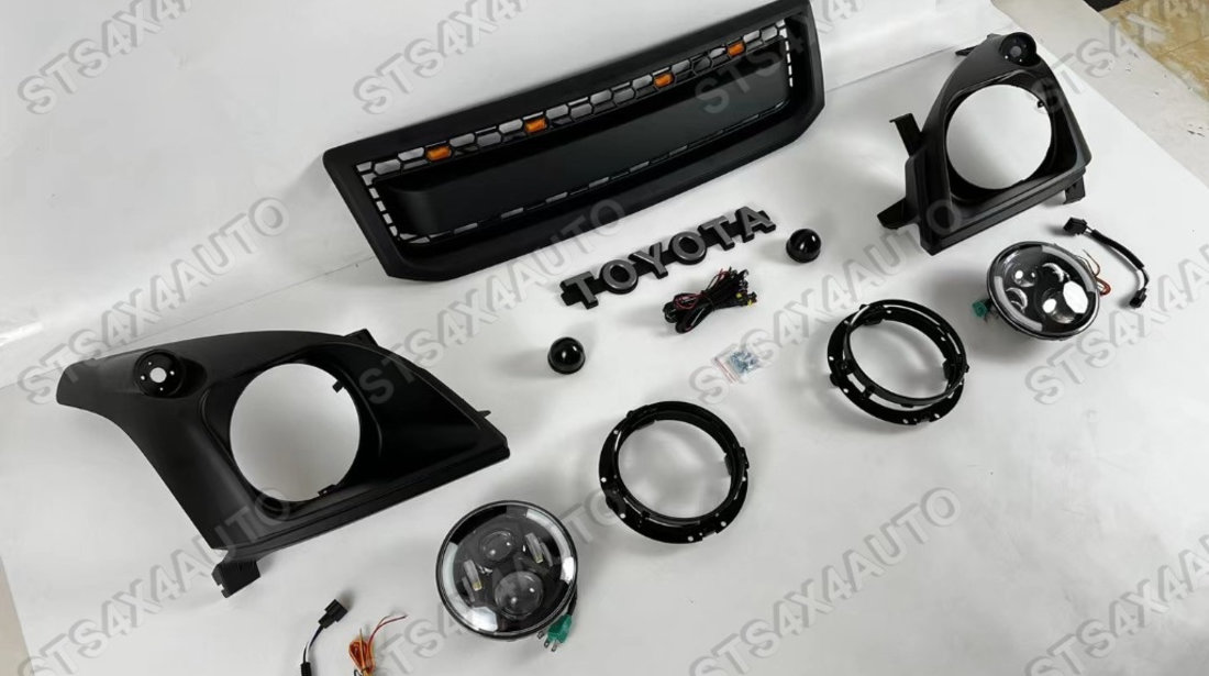SET FARURI LED CU SEMNALIZARE SI GRILA FATA CU LED TOYOTA LAND CRUISER PRADO FJ120 2003-2009 [SPORT LOOK]