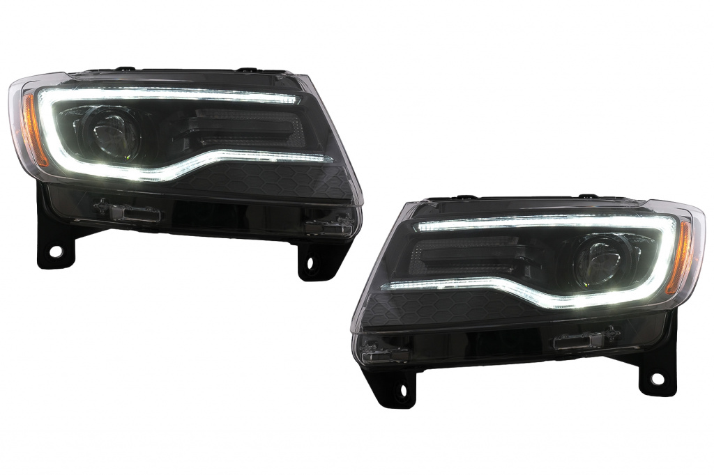 Set Faruri Led Dreapta + Stanga Compatibil Cu Jeep Grand Cherokee 4 WK2 2011-2013 Semnal Dinamic HLJEGC4KK