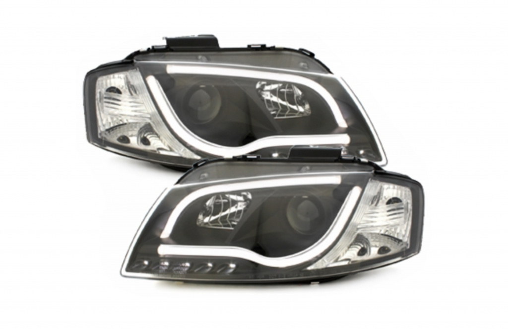 Set Faruri Led DRL EVO Compatibil Cu Audi A3 8P 2003-2008 Negru SWA11SLGXB