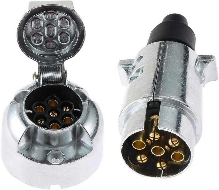 Set Fisa + Priza Remorca 7 Pini Din Metal 240720-2