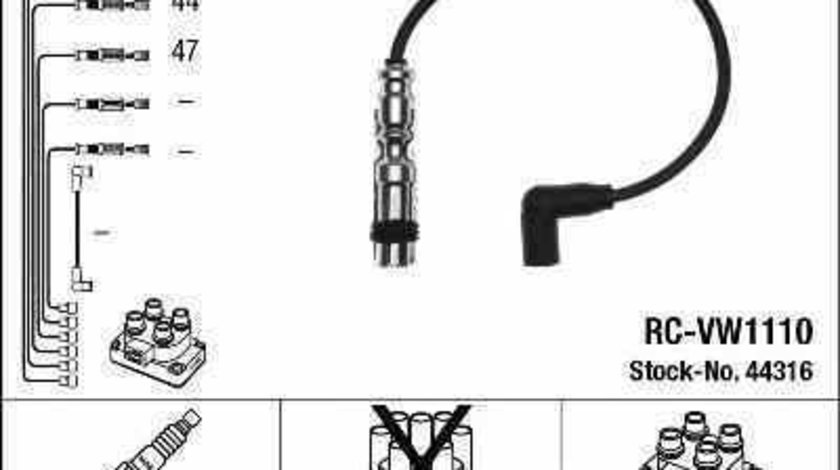 Set fise bujii AUDI A1 Sportback 8XA 8XK NGK 44316