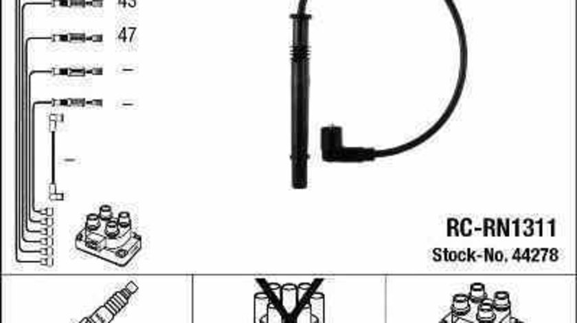 Set fise bujii DACIA LOGAN MCV II NGK 44278