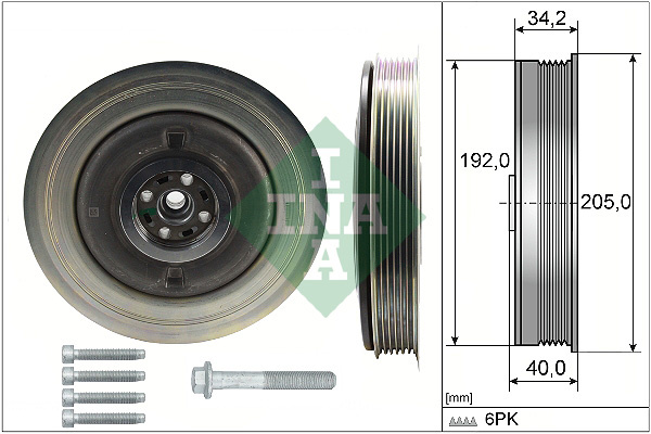 Set fulie, arbore cotit (544050420 INA) VOLVO