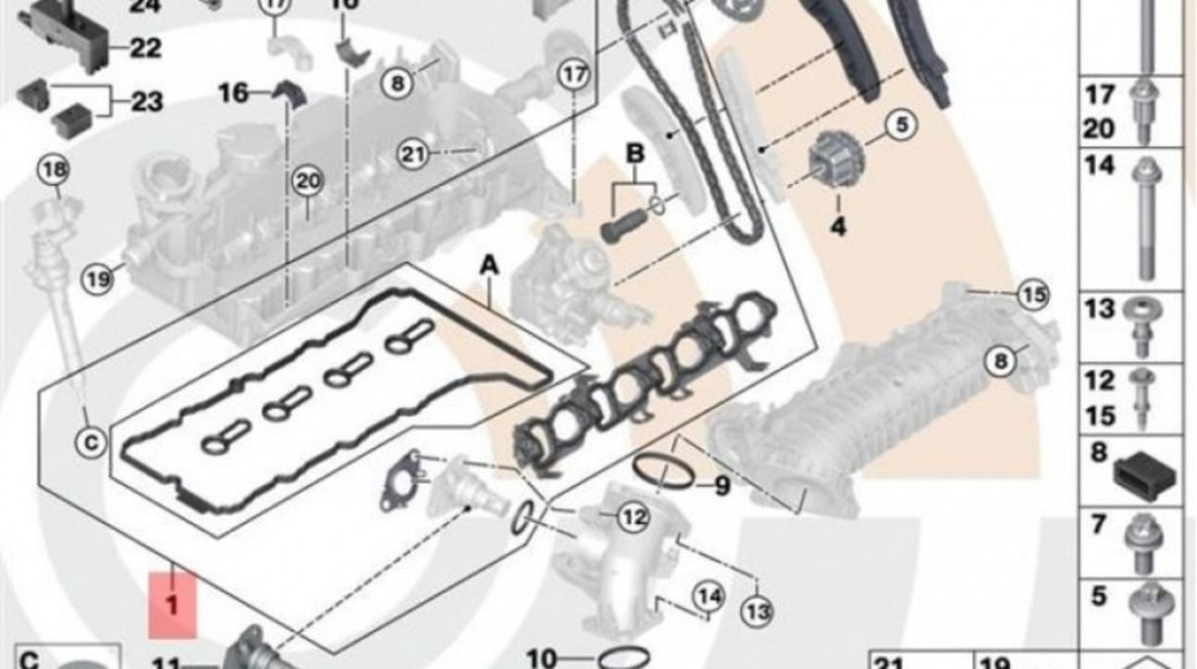 Set Garnituri Capac Supape Oe Bmw Seria 3 F30 2011→ 11128511814