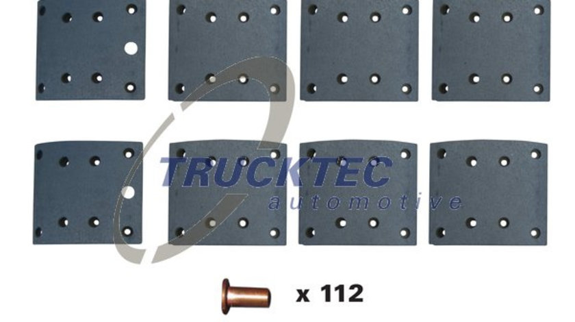 Set garnituri de frictiune, frana tambur punte fata (0335122 TRUCKTEC) VOLVO