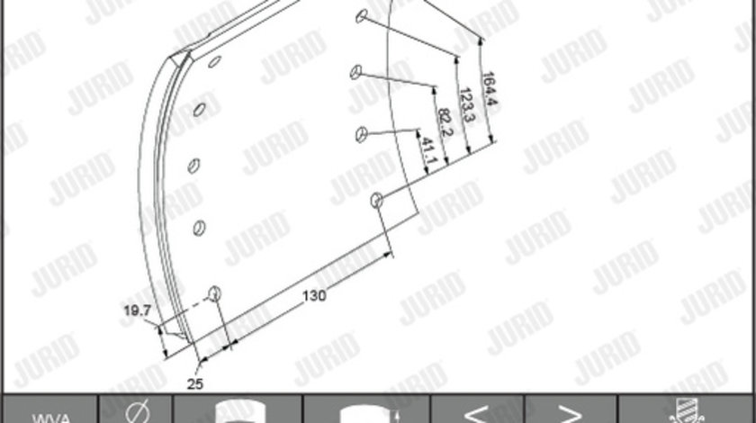 Set garnituri de frictiune, frana tambur puntea spate (1903221070 JURID) RENAULT TRUCKS