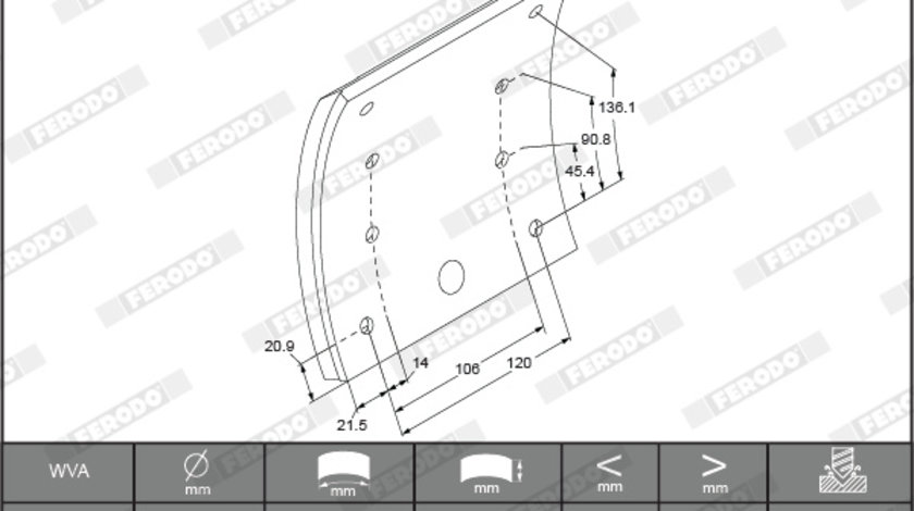 Set garnituri de frictiune, frana tambur (K194860F3744 FERODO PREMIER)