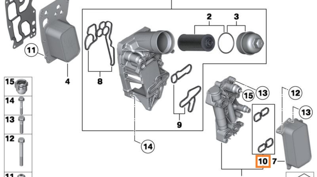 Set Garnituri Racitor Ulei Oe Bmw Seria 5 F10 2010-2016 11428580681