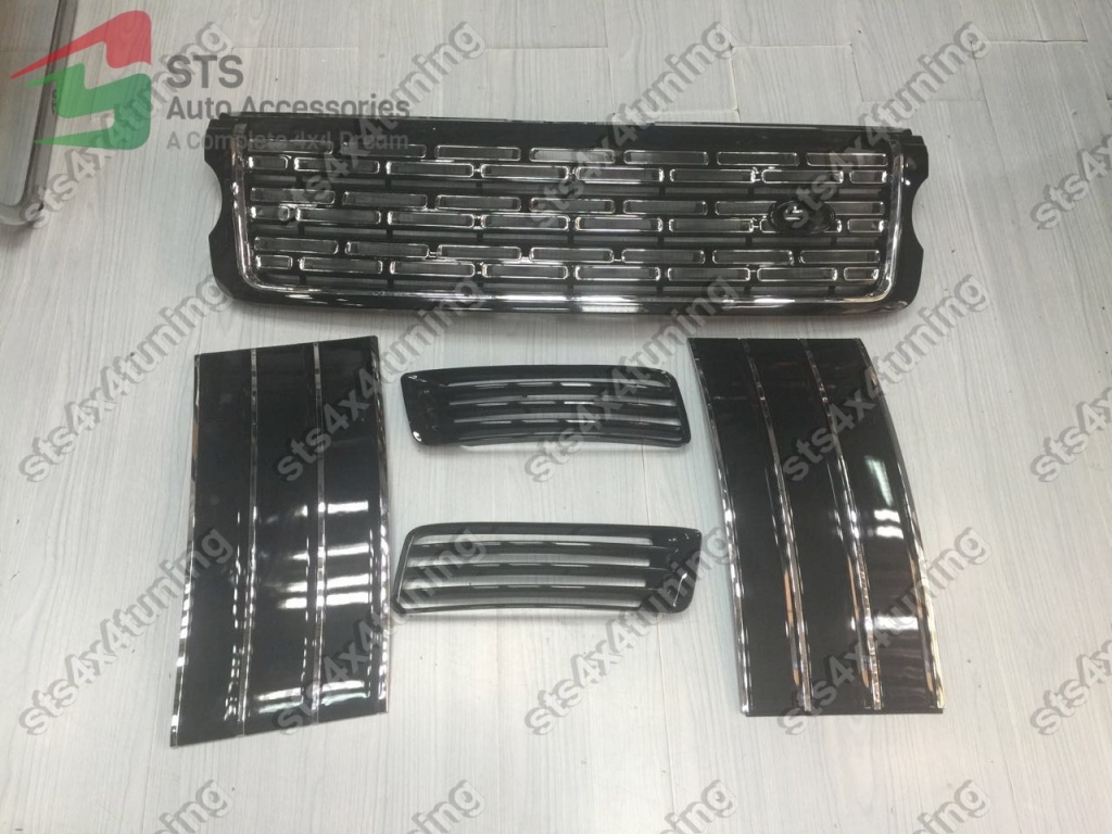 SET GRILA FATA+GRILA LATERALE+GRILA BARA FATA RANGE ROVER VOGUE L405 2013-2017[BLACK EDITION]