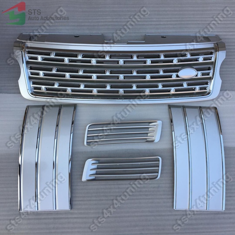 SET GRILA FATA+GRILA LATERALE+GRILA BARA FATA RANGE ROVER VOGUE L405 2013-2017 SLV[SVA LOOK]