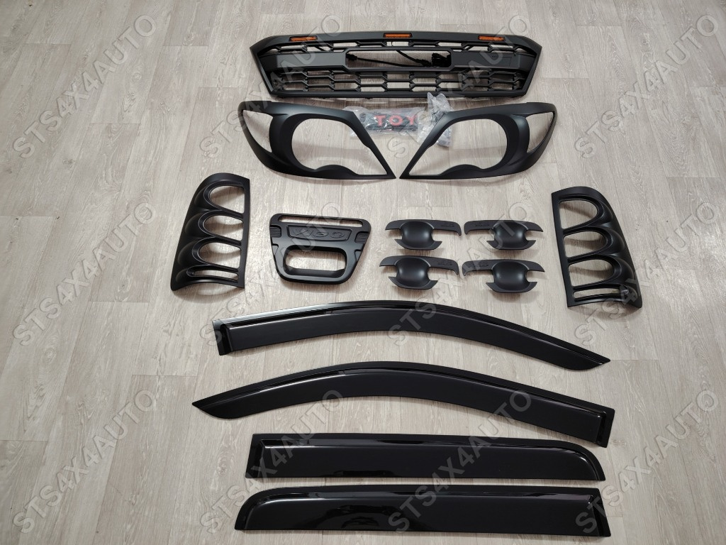 SET GRILA FATA+PARAVANTURI SI ORNAMENT EXTERIOR PENTRU TOYOTA HILUX VIGO 2005-2011 [14-BUC]