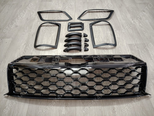 SET GRILA FATA SI ORNAMENT EXTERIOR PENTRU VW AMAROK 2010-2021 BK [14-BUC]