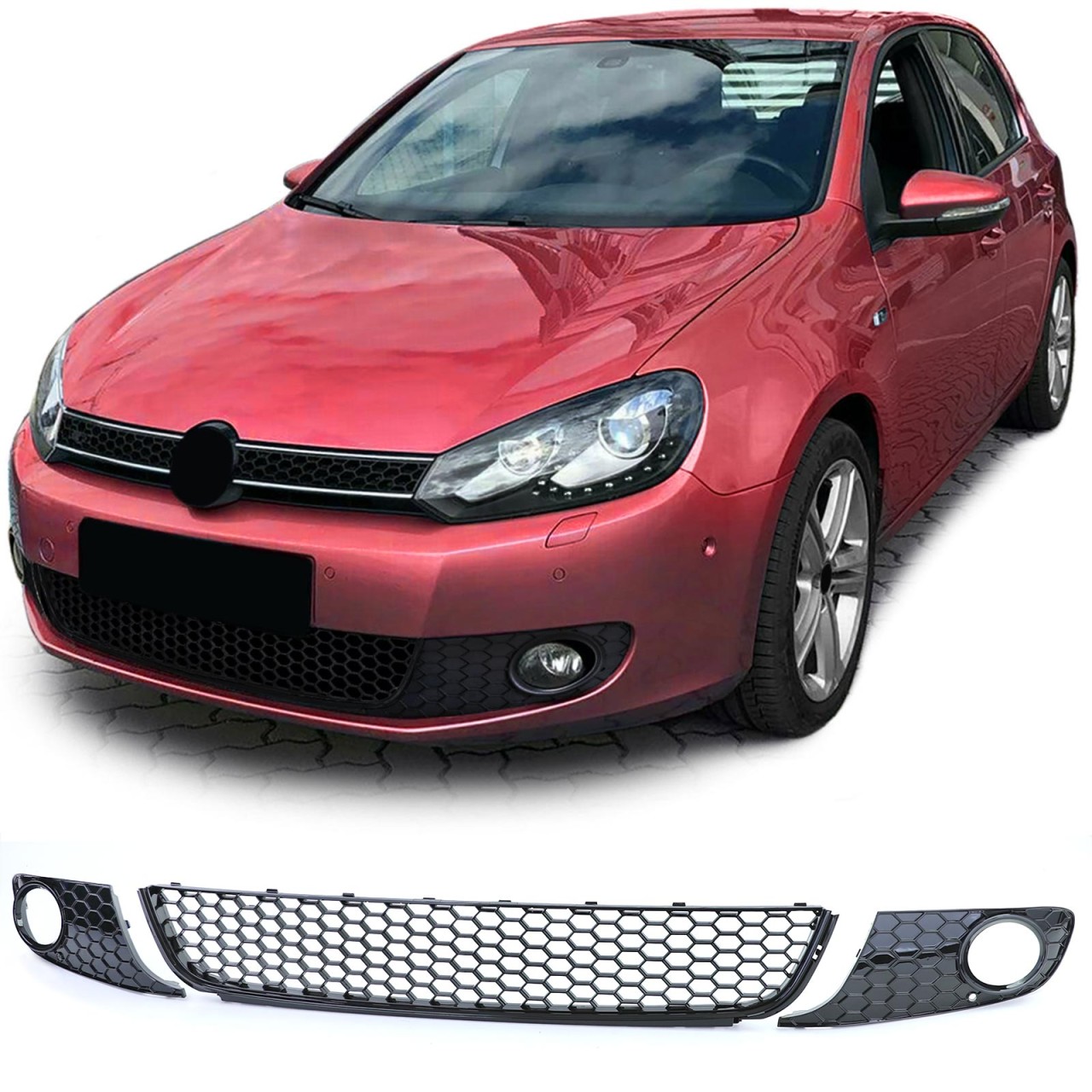 Set grile bara standard VW Golf 6 (2008-13) Lucioase