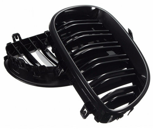 Set Grile Radiator Nari Bmw Seria 5 E60 2003-2009 M Design Negru Lucios Duble FGBME60DPB