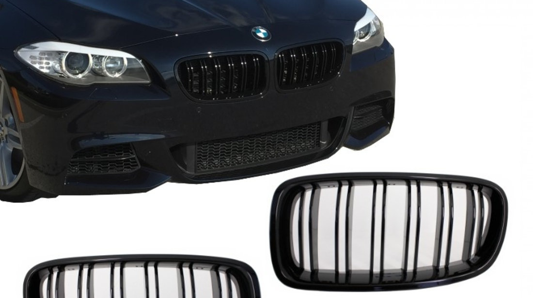 Set Grile Radiator Nari Bmw Seria 5 F11 2010-2015 M Design Negru Lucios