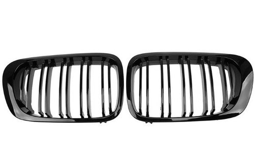 Set Grile Radiator Nari Duble Am Bmw Seria 3 E46 1998-2001 Non-Facelift Sedan / Combi M Design Negru...