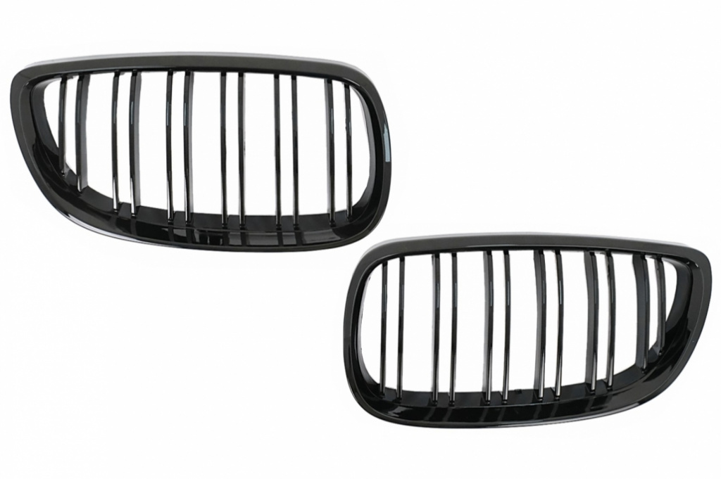 Set Grile Radiator Nari Duble Centrale Compatibil Cu Bmw Seria 3 E92 / E93 2006-2009 Coupe Convertible PreLCI Double Stripe M-Package Sport Design FGBME92B