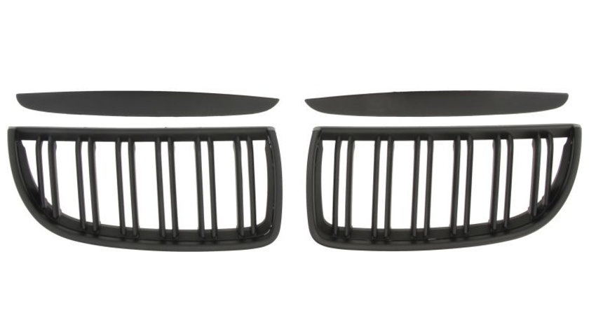 Set grile radiator negru mat 2 piese BMW Seria 3 (E90) 318 d/318 i/320 d/320 i/320 si/323 i/325 i/325 xi/330 d/330 i/330 xi intre 2004-2011