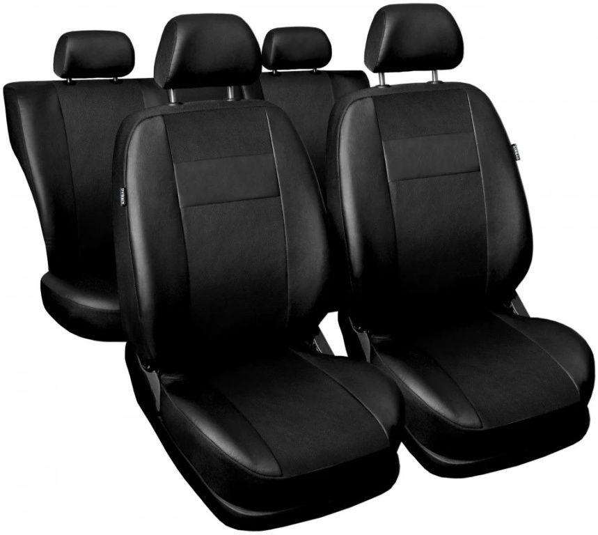 Set Huse Auto Fata Spate Universale, Piele Ecologica, Negru TAP135B