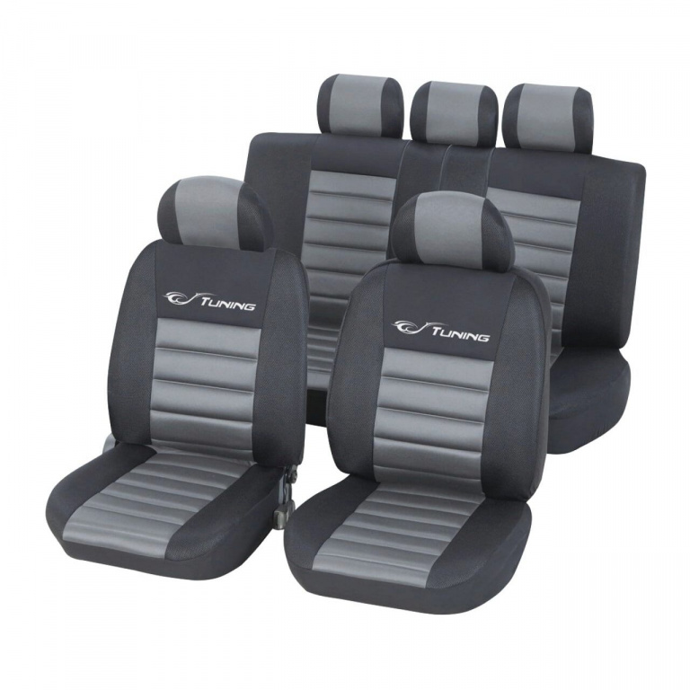 Set Huse Auto Sport Gri 14 Piese Unitec 84954