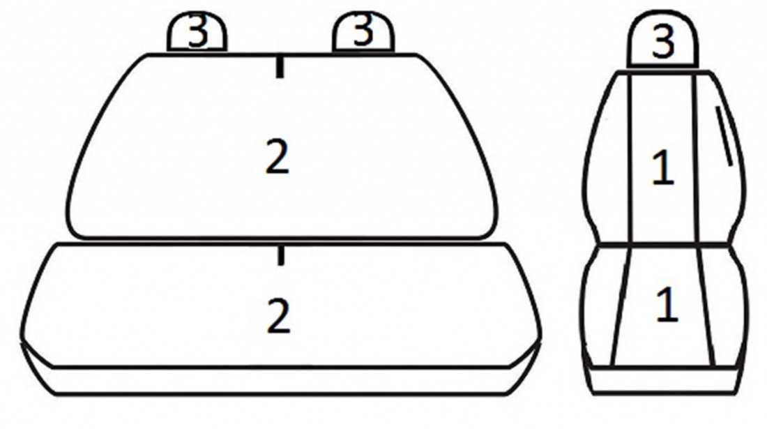 Set Huse Scaun Astra Volkswagen Transporter T5 2003-2015 2+1 S-/35_T06