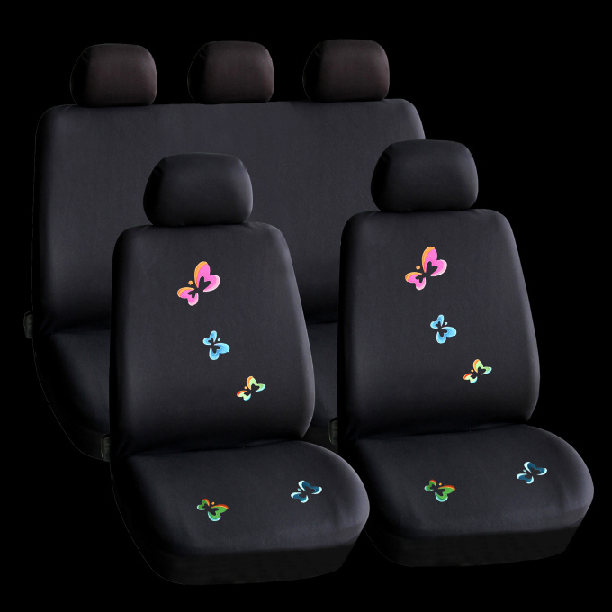 Set huse scaun auto ieftine, Universale 9 piese, model BUTTERFLY AVX-HSA009