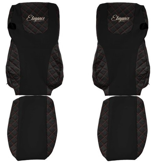 Set Huse Scaun Camion F-Core Classic Negru/Rosu F-CORE FX07 BLACKRED